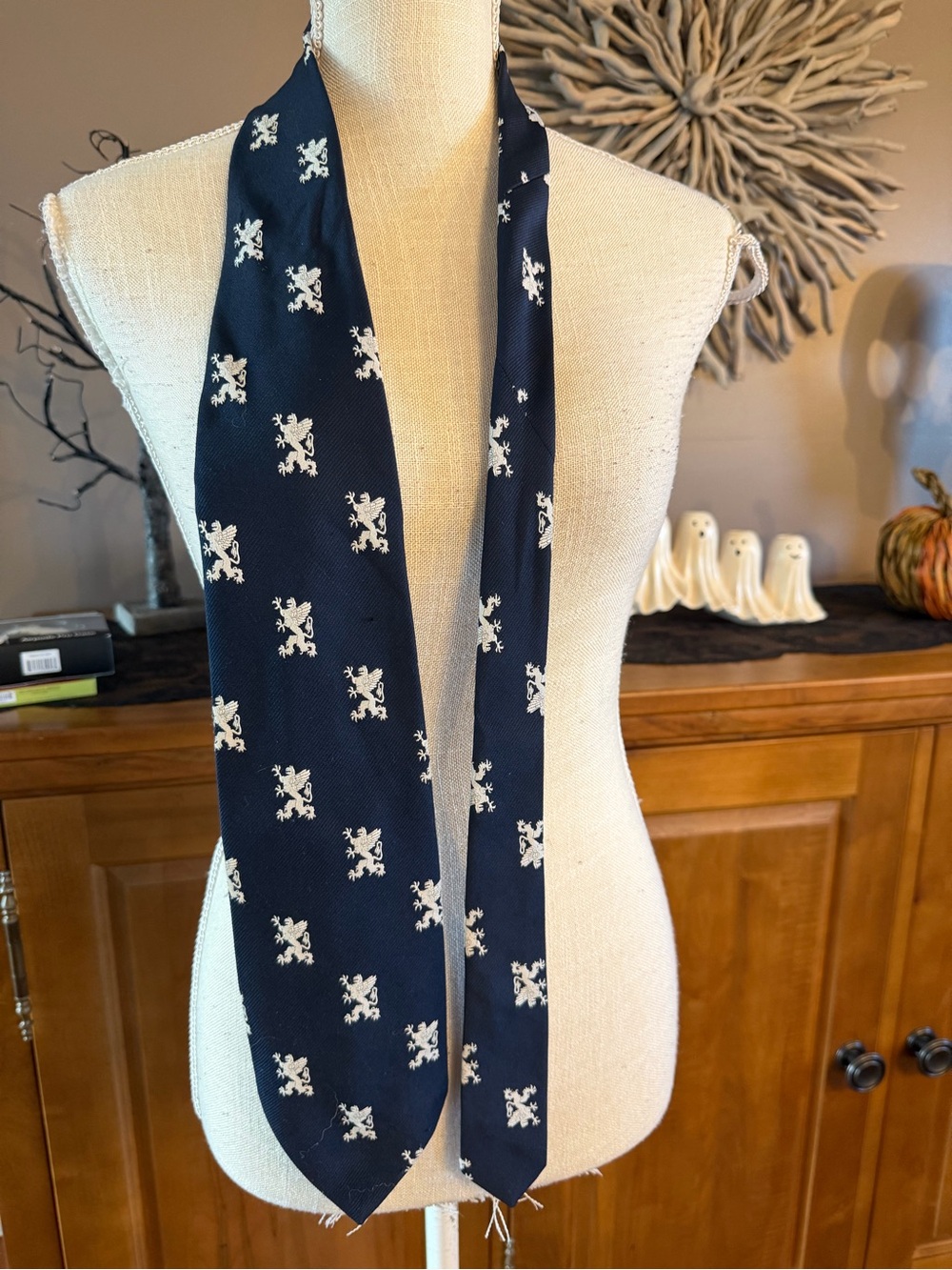 YSL men’s tie in navy blue
